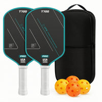 2 Pieces Carbon Fiber Pickleball Paddles Complete Pickleball Set with Bag Racket Textured Sporting Goods Anti-Slip