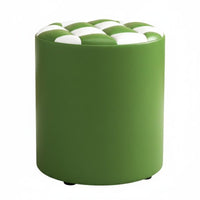 Modern Design Upholstered Round Ottoman paddinged Seat Low Stool adaptable Footstool space-saving Size for Children, Families, residents, Living Room, Entryway, Bedroom, Home Office