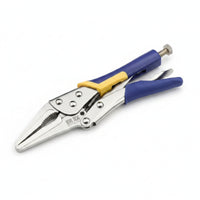 Silver Silver-Toned Finish Spring-Loaded Locking Pliers Metal Hand Tool