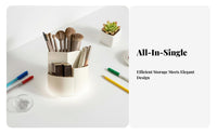 360 Degree Rotating Organizer Multiple Compartments Rotating Desk Organizer Space Saving 360 Degree Rotating Storage Holder for Desktop, School