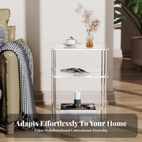 Space-Saving Clear C-Shaped Table Minimalist Design Transparent C-Table multipurpose Use Indoor Furnishing Modern Look for Apartment Dwellers, Minimalists, Living Room, Small Spaces, Bedroom, Home Office
