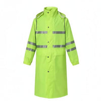 With Hood Reflective Safety Raincoat Heavy Duty High Visibility Rain Coat Long-Lasting Long Raincoat Wear-Resistant for Workers, Construction Sites, Commuting