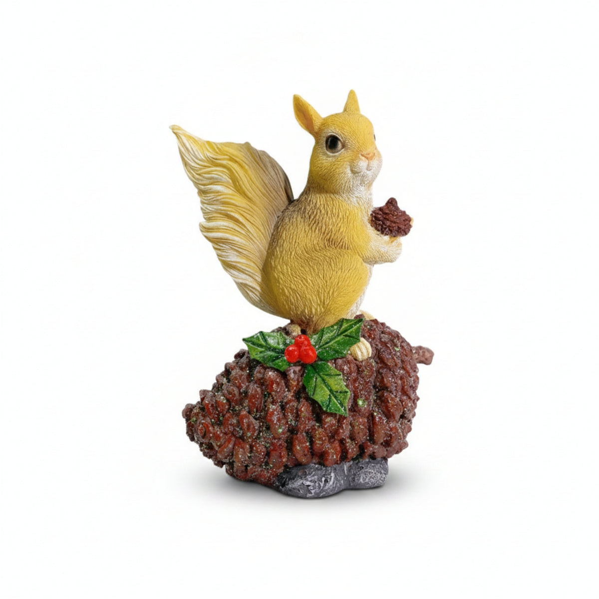 Natural Pose Squirrel Figurine Textured Resin Squirrel Figurine