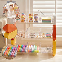 Three-Tier Desktop Storage Rack Clear Desk Storage Rack Modern Desktop Organizer Shelf Multi-Functional for Tea Station