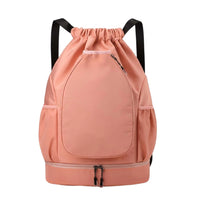 Lightweight Badminton Racket Backpack Portable Badminton Bag Large Capacity Drawstring Sports Bag Water Bottle Pocket for Women