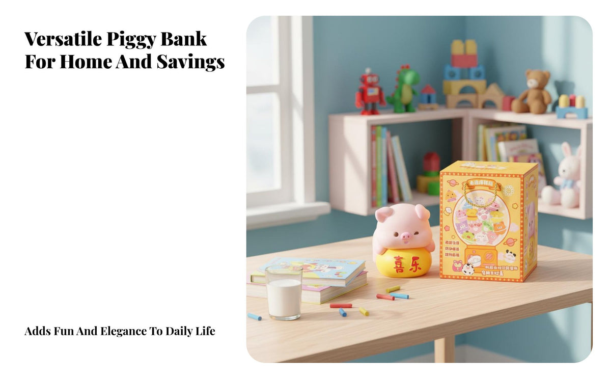 Cute Pig Savings Bank Great Gift Idea Pig Bank Large Capacity Room Decoration for Girls, Adults, Desktop