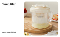 Greek Yogurt Maker Large Capacity Spring Press Yogurt Strainer Dust Resistant Lid Whey Separator for Enthusiasts, Home Cooks