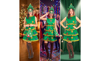 Christmas Tree Costume Festive Christmas Tree Costume Holiday-Themed Cosplay Outfit for Adults, Women