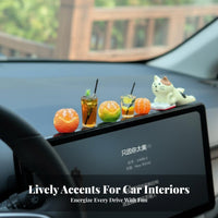 Cute Design Car Dashboard Cat Ornament Kawaii Car Screen Top Decoration 3D Stereoscopic for Center Console, Office Desk