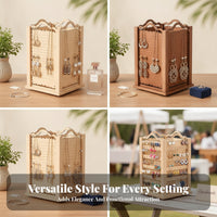 Four-Sided Jewelry Display Rotating Jewelry Display Stand Square Base Store Fixture Sturdy Construction