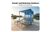 Integrated Beach Cabana Umbrella Reinforced Frame Cabana Umbrella Sand Pockets Sun Protection Gear Mesh Window for Beachgoers, Families, Parents, Picnics, Park, Backyard, Camping