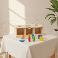 Child-Centered Wooden Shape Sorter Educational Shape Sorting Toy Sturdy Wooden Sorting Box Safe for Toddlers, Playroom, Daycare