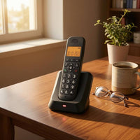 Raised Number Buttons Digital Cordless Telephone Slanted Cradle Landline Cordless Phone Memory Keys Desktop Phone Handset