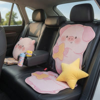Car Seat Cushion with Backrest Breathable Car Seat Cushion with Back Support Pillow Animal-Shaped Soft for Drivers, Road Trips