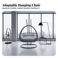 Freestanding ovoid Basket Chair Gentle Rocking Motion Freestanding Basket Chair Indoor & Outdoor Use Leisure Seating for Teens, Balcony, Garden, Bedroom