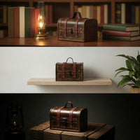 Wooden Chest with Handle Vintage Decorative Storage Box with Handle Small Wooden Storage Box Distressed Rustic