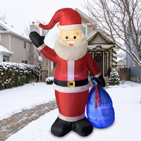 Inflatable Santa with Gift Bag Easy to Install Inflatable Santa Figure Stable Yard Decoration Secure for Homeowners