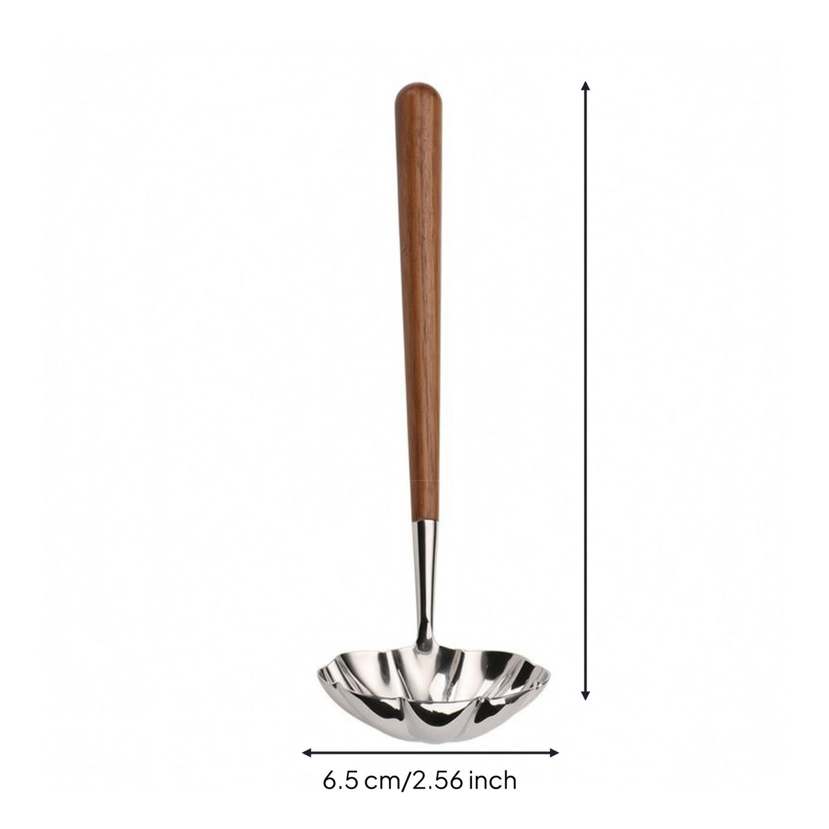 Long-Handled Soup Spoon Mirror-Polished Kitchenware Lotus-Petal Shape