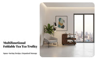 Mobile with Wheels Swivel-Top Tea Station Space-Saving Design Serving Mobile Tea Station Multi-Functional Household Furniture Integrated Storage for Apartment Dwellers, Homeowners, Interior Decorators, Living Room, Office, Balcony