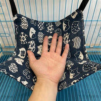 Cat Hammock Cage Hammock with Soft Fleece, Rectangular Hanging Cat Bed and Swing, Adjustable Straps for Indoor Pet Cage Accessories, Bed Warm