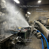 Stainless Steel Misting Nozzle, 1/4" NPT Mixing Spray Tip, Siphon Type Adjustable Humidification Nozzle for Cooling Dust Removal