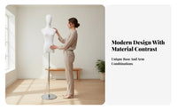 Stable Base Female Half Body Mannequin Easy Assembly Clothing Display Torso Detachable Parts Clothing Display Stand Lightweight for Boutique Owners, Online Sellers, Fashion Designers, Shop Window, Photo Studio, Home Decor