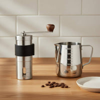 Manual Coffee Grinder Anti-Slip Grip Hand Coffee Bean Grinder Kitchen Gadget Lightweight Viewing Window for Travelers, Camping