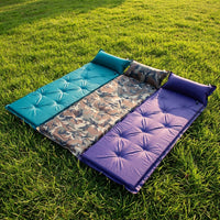 Inflatable Mattress and Self Inflating Air Bed for Car Camping, Waterproof Air Mattress with Integrated Pillow, 1.1kg Camping Mat, 183x57x2.5cm