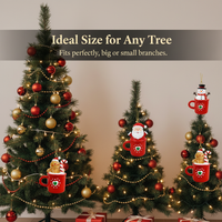 Mini Christmas Teacup Ornaments - Santa, Snowman, Gingerbread Man Resin Figurines for Holiday Decor
