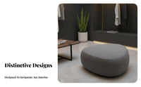 Soft and Comfortable Pebble-Shaped Seat Multi-Functional Round Padded Footrest Decorative Accent Pouf Lightweight for Shoppers, Students, Kindergarten, Waiting Area, Playroom, Living Room