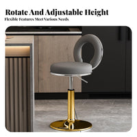 Padded Backrest Adjustable Swivel Stool with Loop Back Upholstered Cushion Adjustable Swivel Chair with Footrest Stable Base Counter Seating Modern Design for Beauticians, Homeowners, Bar Owners, Beauty Salon, Restaurant, Kitchen, Dining Room