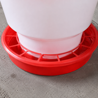 Automatic Chicken Feeder, Pest-Proof Poultry Seed Dispenser, Red and White Waterproof Lid