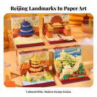 Souvenir Tear-Away Paper Sculpture Creative Gift 3D Art Memo Pad Multifunctional for Tourists, Collectors, Desk, Study Room, Bedroom