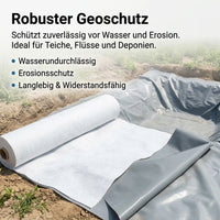 White Weed Control Fabric Geotextile, Pond Liner Mulch Fabric for Garden & Landscaping, Water-Permeable Root Barrier, Gray Drainage Fabric