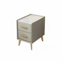Modern Design Nightstand with Drawers Slim Profile 2-Drawer End Table Space-Saving Bedroom Storage Compact Size for Apartment Dwellers, Students, Homeowners, Bedside, Small Areas, Dorm Room, Entryway