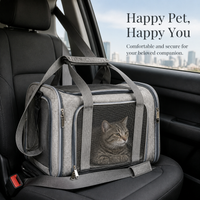 Portable Breathable Pet Carrier for Cats and Small Dogs, Foldable Travel Crate with Large Space