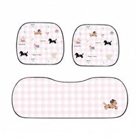 Cute Puppy Design Cartoon Dog Car Seat Cover Set Universal Fit Vehicle Upholstery Guard year-round Automotive Interior Accessory Breathable for motorists, Families, Pet Owners, rstand outine Commuting, trip Trips