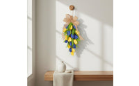 Nordic Design Blossom Teardrop Swag Ready to Hang Artificial Blossom Garland Ribbon Bow Seasonal Door Swag Lifelike Design for Brides, Wedding
