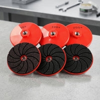 3 Pieces Spiral Angle Grinder Disc Multi-Grit Grinding Disc with Threaded Mount Wear-Resistant Tool Heavy-Duty for Renovators, Chamfering, Polishing