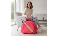 Quilted Tennis Tote Detachable Racket Bag with Shoulder Strap Structured Tennis Racket Bag Padded for Practice, Commuting