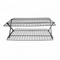 4-Tier Folding Rack Foldable Expandable Cooling Rack Multi-Layer Kitchen Organizer for Campers, Picnic