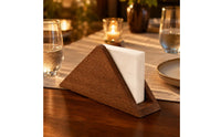 Warm Brown Desktop Tissue Dispenser Rounded Edges Wood Tissue Holder Accessible Slot Wooden Napkin Holder