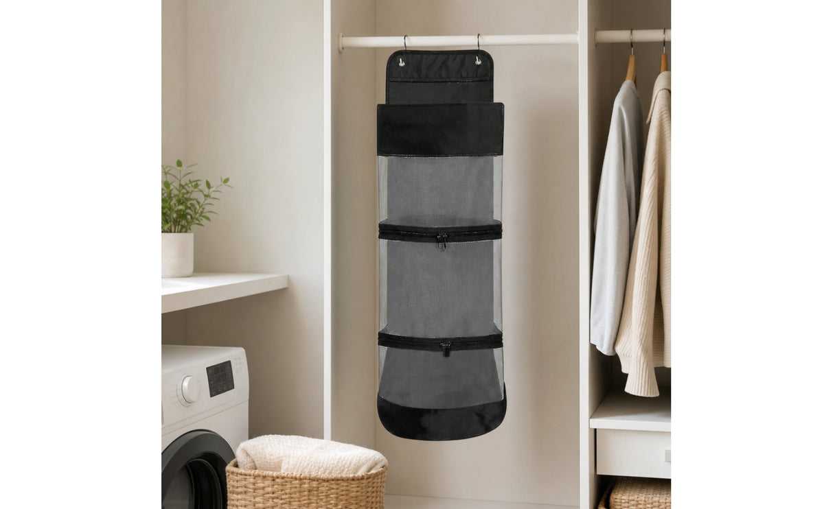 Over the Door Organizer with Zippered Pockets Heavy-Duty over-the-Door Organizer for Athletes, Home Gym, Garage