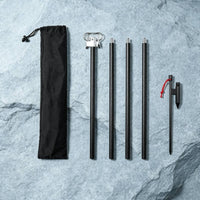 Telescopic Camping Lantern Stand Detachable Lamp Pole with Ground Stake Compact Light Pole with Double Hook Sturdy for Backyard
