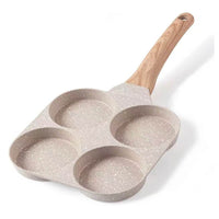 Non-Stick 4-Hole Egg Frying Pan with Lid, Mini Pancake Pan