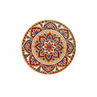 Bohemian Ceramic Coaster Heat-Resistant Bohemian Design Cup Mats Housewarming Gift Mandala Pattern Drink Coasters for Tea Table, Office