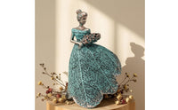 Flower Fairy Girl Figurine with Bouquet Textured Flower Fairy Girl Figurine Elegant Ornament for Tabletop, Shelf, Garden