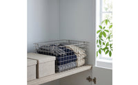 Open-Grid Metal Wire Storage Basket Portable Storage Basket with Handle Large Lightweight for Pantry, Closet, Countertop, Shelves