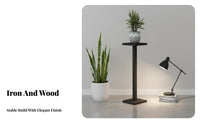 Floor-Standing Single-Leg Planter Stand Creative Design Single Pot Riser Space-Saving Plant Accessory Rust-Resistant for Gardeners, Home Decorators, Apartment Dwellers, Balcony, Living Room, Indoor, Bedroom