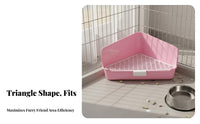 Hare Corner Litter Box Easy to Clean Corner Litter Pan Guinea Pig Enclosure Toilet Anti-Tip Design Hare Potty Guide for Bunnies